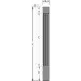 3 Flute Column Detailed Face