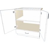2 Door 1 Bottom Drawer Base - Image 7
