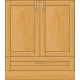 2 Door 1 Bottom Drawer Base - Image 2