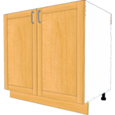Sink 2 Door Base with Skirt - Image 3