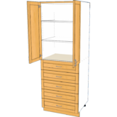 Tall 2 Door 5 Drawer - Image 3