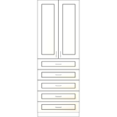 Tall 2 Door 5 Drawer
