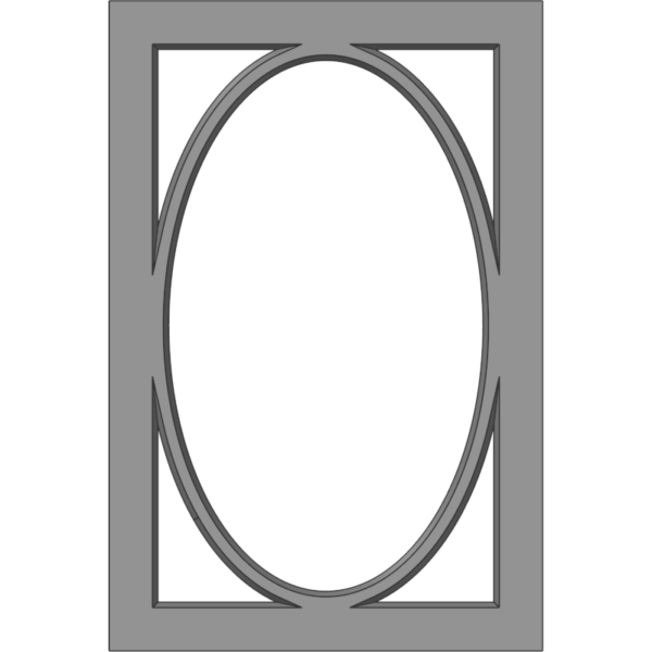 Glass Door 118 Oval Face View